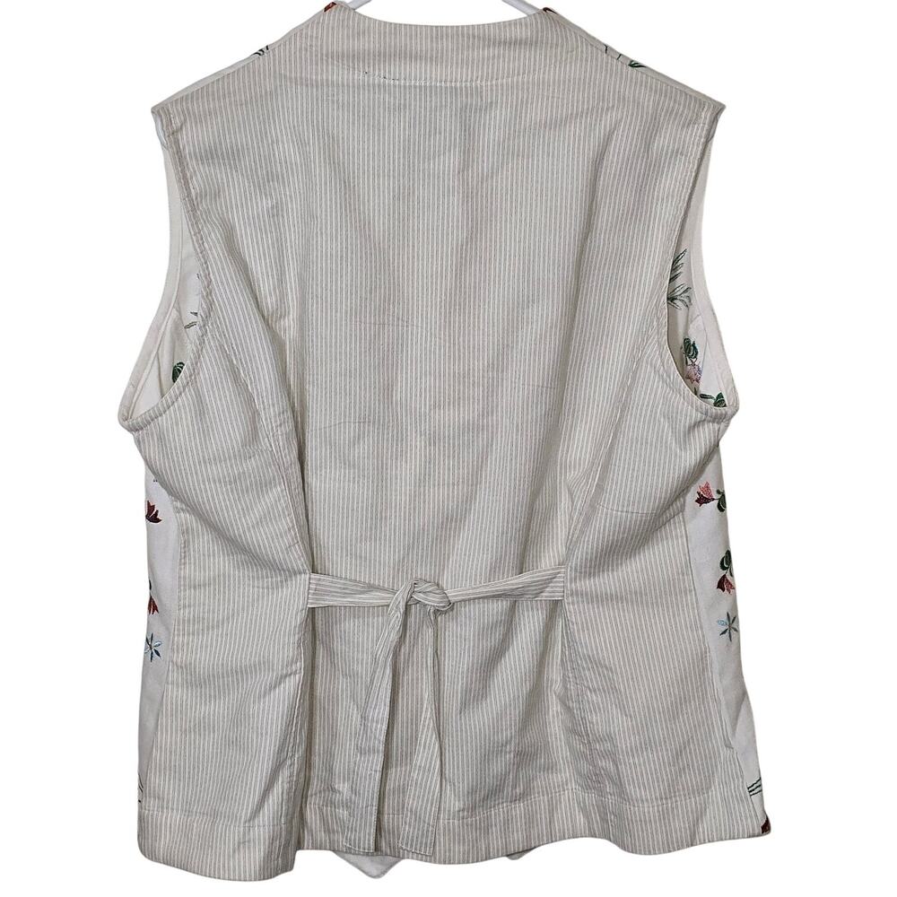 Twiggy London Embroidered Vest Pristine Condition Button Up Tie Back Womens XL - Picture 5 of 7